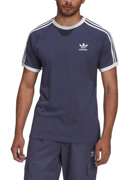 Camiseta Adidas 3 Bandas Marino para Hombre