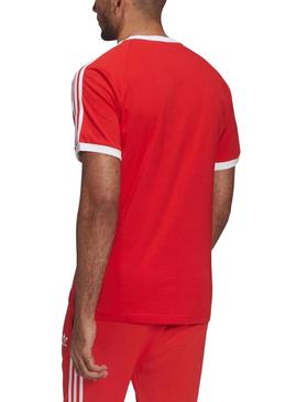 Camiseta Adidas 3 Bandas Roja para Hombre