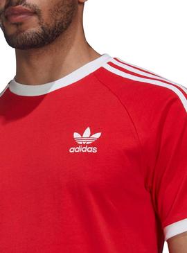 Camiseta Adidas 3 Bandas Roja para Hombre