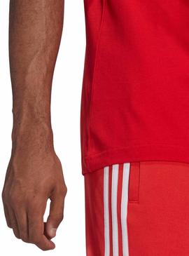 Camiseta Adidas 3 Bandas Roja para Hombre