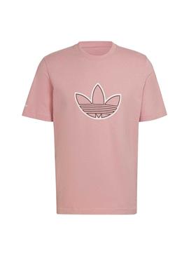 Camiseta Adidas Outline Logo Rosa para Hombre