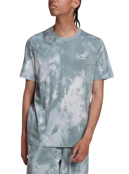 Camiseta Adidas Essential Tie Dye Verde Hombre