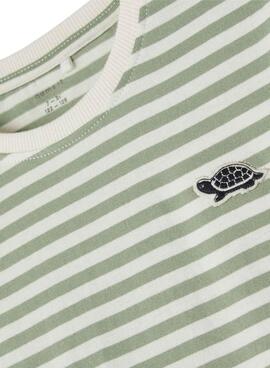 Camiseta Name It Fai Rayas Tortuga Verde para Niño