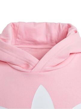 Sudadera Adidas Hoodie Trefoil Rosa Para Niña