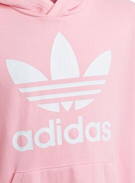 Sudadera Adidas Hoodie Trefoil Rosa Para Niña