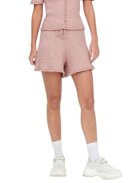 Short Only Lina Ruffle Rosa para Mujer