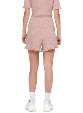 Short Only Lina Ruffle Rosa para Mujer