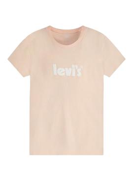 Camiseta Levis The Perfect Logo Beige para Mujer