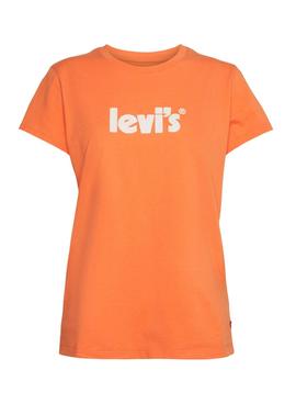 Camiseta Levis The Perfect Logo Naranja para Mujer