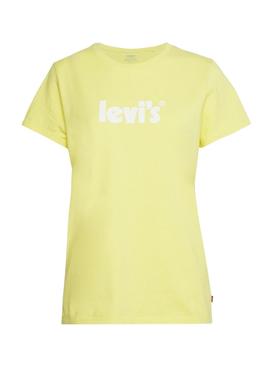 Camiseta Levis The Perfect Logo Amarilla Mujer