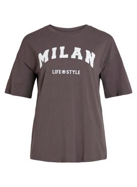 Camiseta Vila Julietta City Milan Gris para Mujer