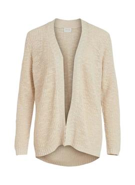 Cardigan Vila Vipoca Open Beige para Mujer