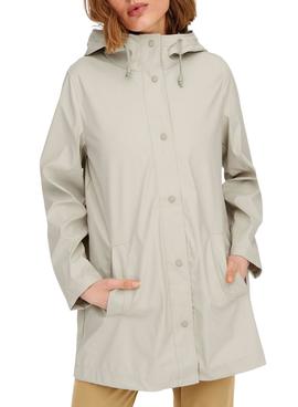 Chubasquero Only Ellen Impermeable Gris para Mujer