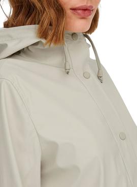 Chubasquero Only Ellen Impermeable Gris para Mujer