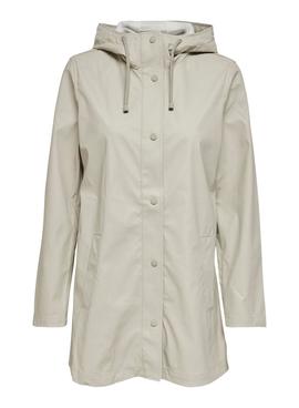 Chubasquero Only Ellen Impermeable Gris para Mujer