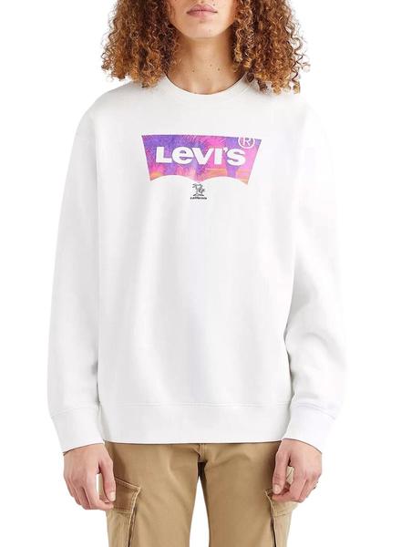 Sudadera Levis Relaxed Graphic Crew Blanca Hombre