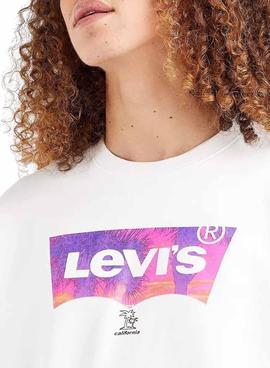 Sudadera Levis Relaxed Graphic Crew Blanca Hombre