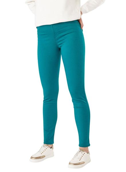 Pantalon Naf Naf Pitillo Verde Turquesa para Mujer