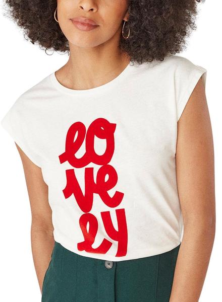 Camiseta Naf Naf Sent Mensaje Blanca para Mujer - Main Image