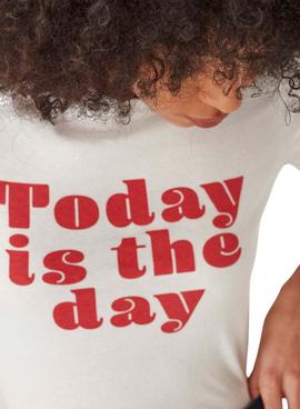Camiseta Naf Naf Mensaje Crudo para Mujer