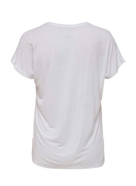 Camiseta Only Flora Market Blanca para Mujer