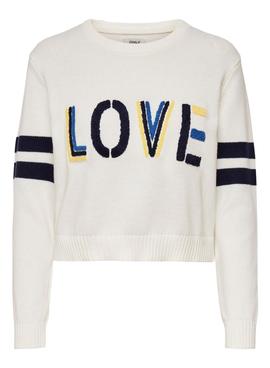 Jersey Only Kaisa Love Blanco para Mujer