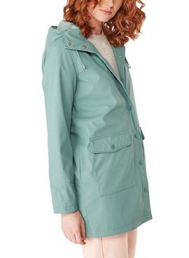 Parka Naf Naf con Capucha Verde Turquesa Mujer