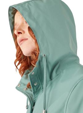 Parka Naf Naf con Capucha Verde Turquesa Mujer