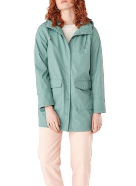Parka Naf Naf con Capucha Verde Turquesa Mujer
