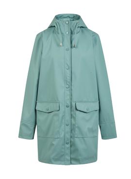 Parka Naf Naf con Capucha Verde Turquesa Mujer