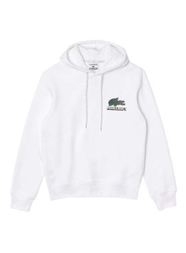 Sudadera Lacoste x Minecraft Capucha Unisex Blanco