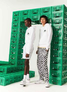 Sudadera Lacoste x Minecraft Capucha Unisex Blanco