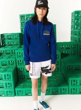 Sudadera Lacoste x Minecraft Capucha Azul Unisex