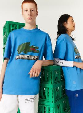 Camiseta Lacoste x Minecraft Azul Unisex