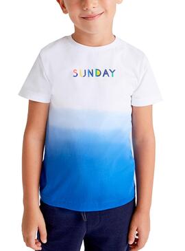 Camiseta Mayoral Sunday Dip Dye Azul para Niño