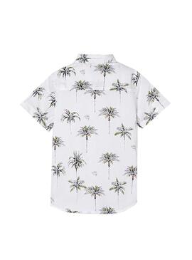 Camisa Mayoral Estampada Palmeras Blanca para Niño