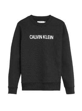Sudadera Calvin Klein Logo Brushed Negro Niña