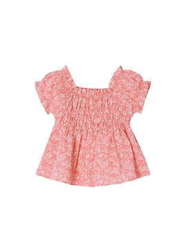 Blusa Mayoral Seersucker Estampada Rosa para Niña