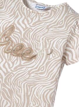 Set 2 Camisetas Mayoral Bordados Beige para Niña