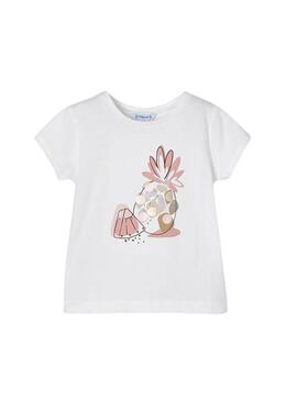 Camiseta Mayoral Frutas Blanca para Niña