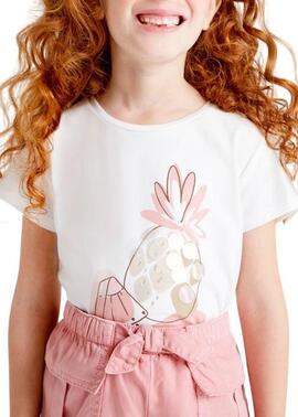 Camiseta Mayoral Frutas Blanca para Niña