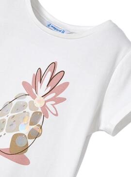 Camiseta Mayoral Frutas Blanca para Niña