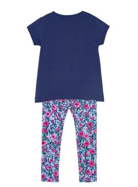 Conjunto Mayoral Leggings Azul Flores Para Niña