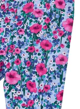 Conjunto Mayoral Leggings Azul Flores Para Niña