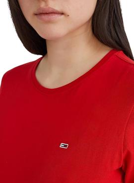 Camiseta Tommy Jeans Soft Roja para Mujer