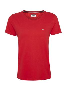 Camiseta Tommy Jeans Soft Roja para Mujer