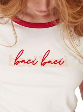 Camiseta Naf Naf BaciBaci Blanca para Mujer