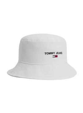 Gorro Tommy Jeans Sport Bucket Blanco para Mujer
