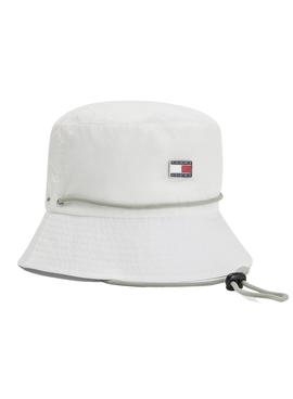 Gorro Tommy Jeans Festival Bucket Blanco Mujer