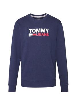 Sudadera Tommy Jeans Corp Logo Marino para Hombre
